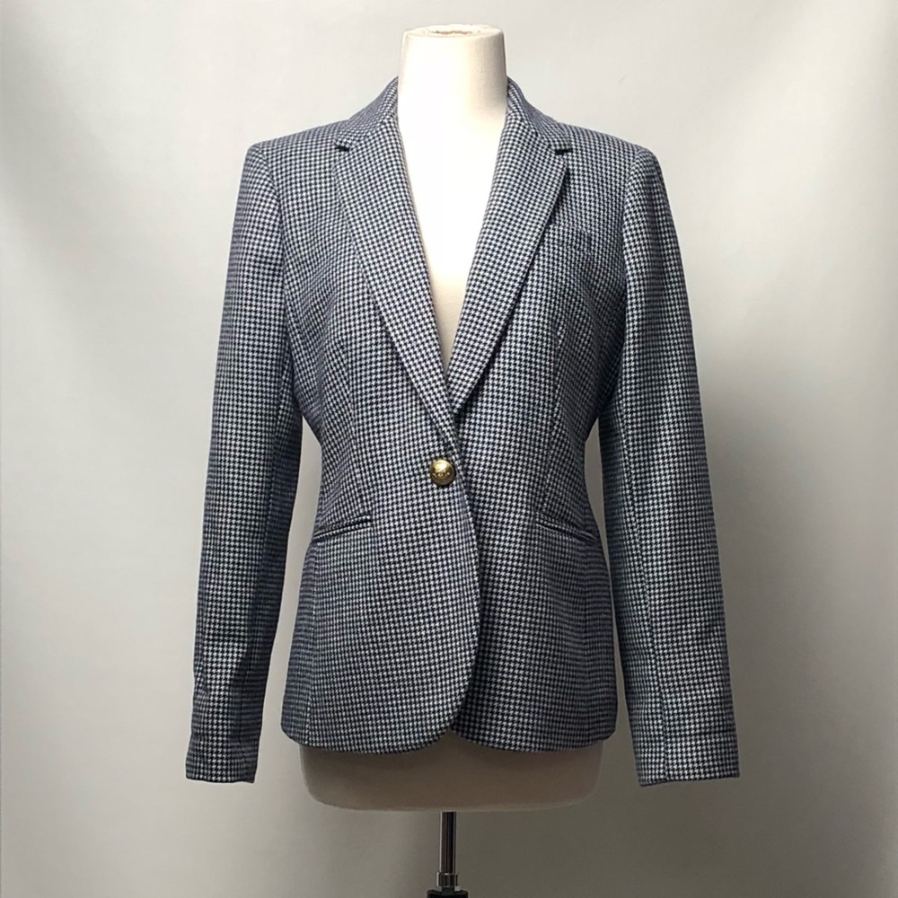 J. CREW CAMPBELL Houndstooth Tweed Blazer